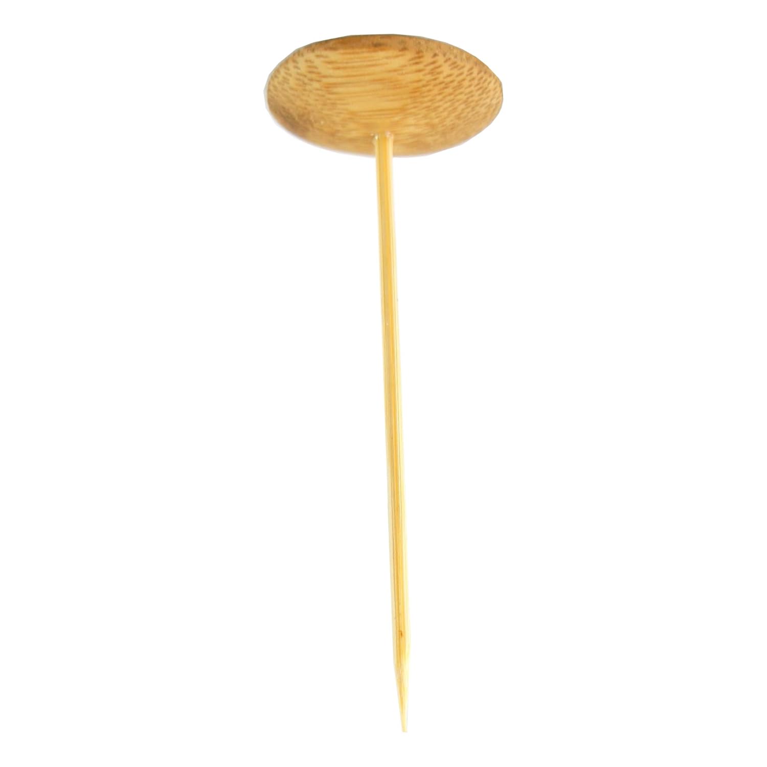 PacknWood 209B THANI - Thani Bamboo Mini Dish with Pick Skewer - Bamboo Plate with Cocktail Pick - Biodegradable Wood Sticks for Appetisers, Drinks - (Length: 3.9
