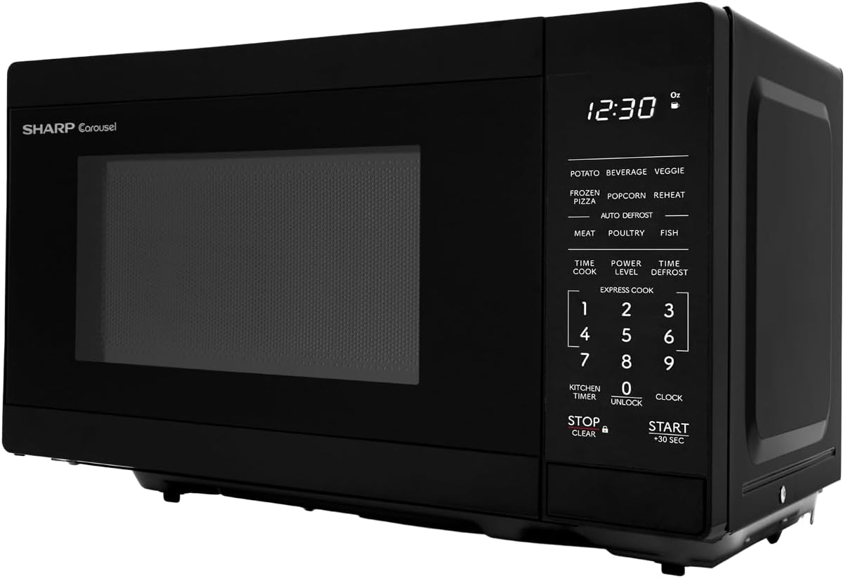 SHARP Compact Countertop Microwave Oven with Removable 10