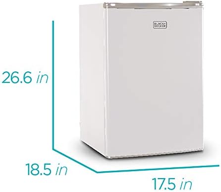 BLACK+DECKER BCRK25W Compact Refrigerator Energy Star Single Door Mini Fridge with Freezer, 2.5 Cubic Ft., White & COMFEE' EM720CPL-PM Countertop Microwave Oven with Sound On/Off, ECO Mode and Easy