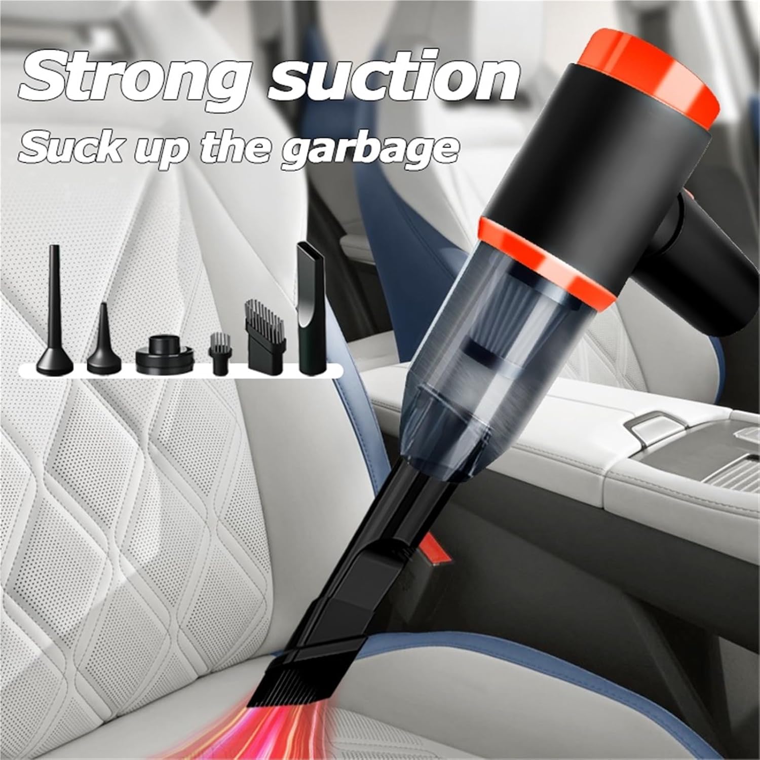 Small Portable Strong Suction 12v Wired car Special Vacuum Cleaner, a Tool for Cleaning Gaps and Garbage in The car(Orange)