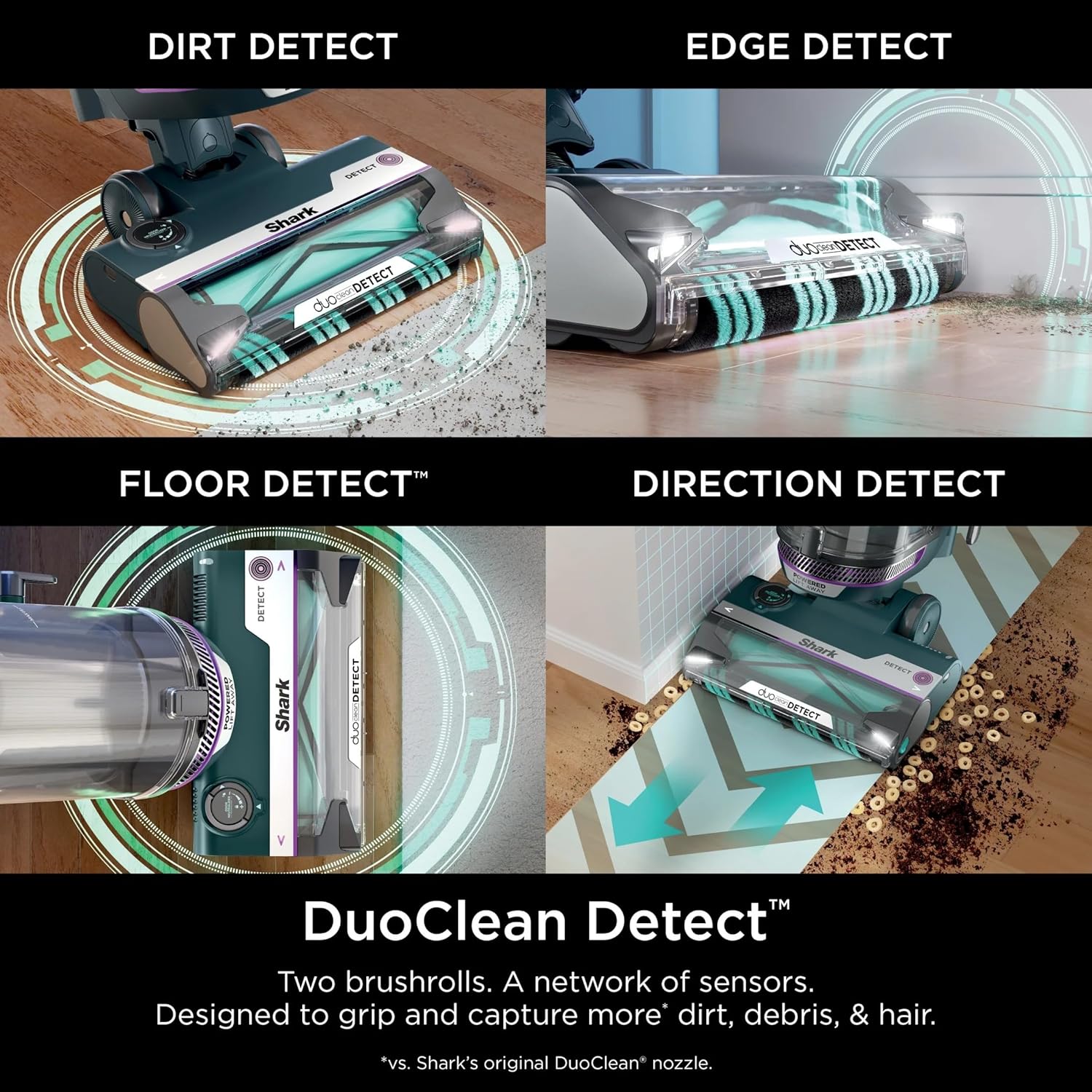 SHARK AZ4000 POWERDETECT Upright Vacuum Cleaner with DuoClean Technology, Odor Neutralizer Technology, Powered Lift-Away, Self Cleaning Brushroll, Anti-Allergen Complete Seal, XL Dustcup (Renewed)