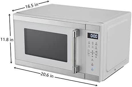 1.1 Cu. ft. 1000 W Mid Size Microwave Oven, 1000W, White Stainless Steel