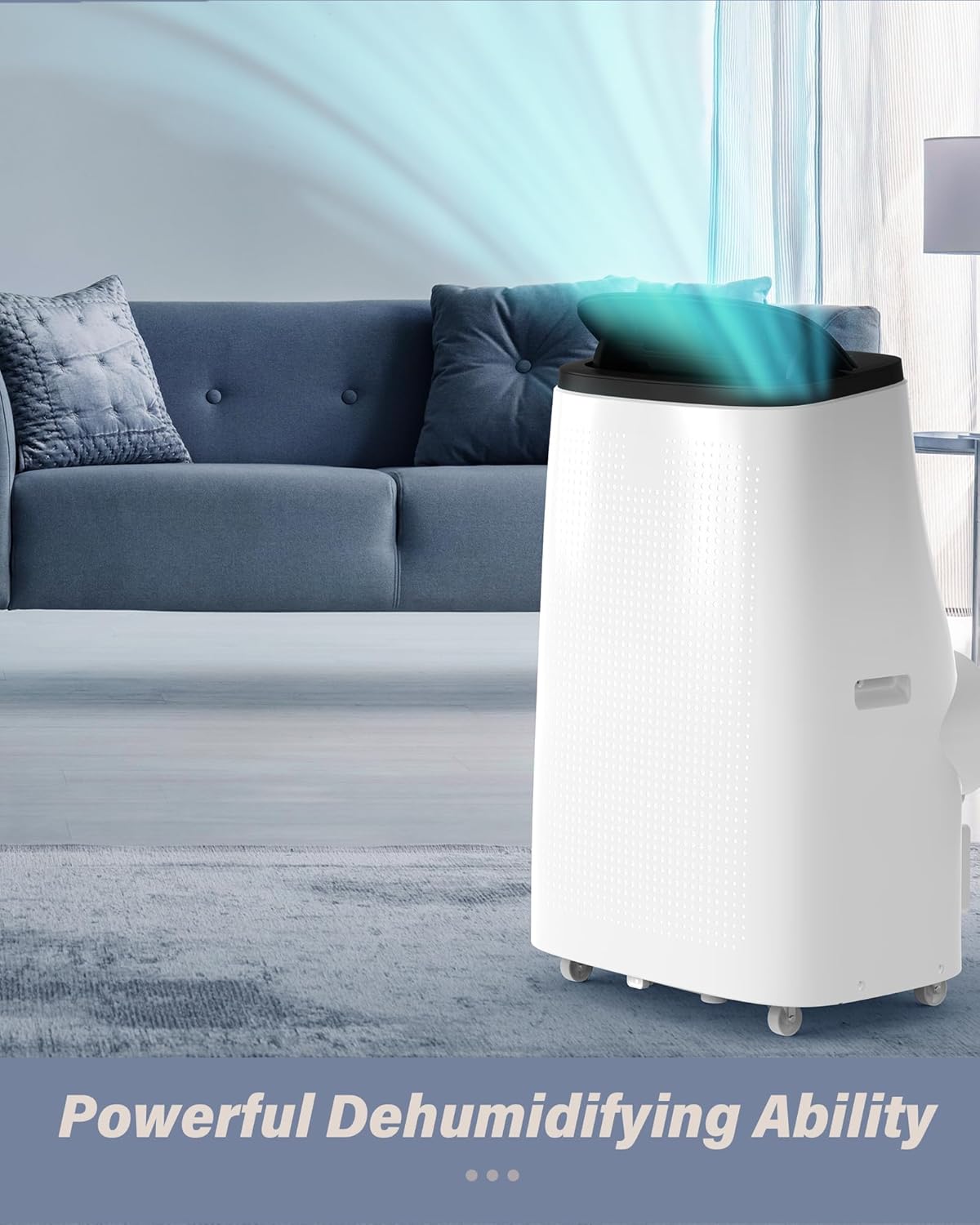 DEXSO 14000 BTU Quiet AC Unit Portable Air Conditioners, Fast Cooling Floor Air Conditioner with Remote, Window Installation Kit