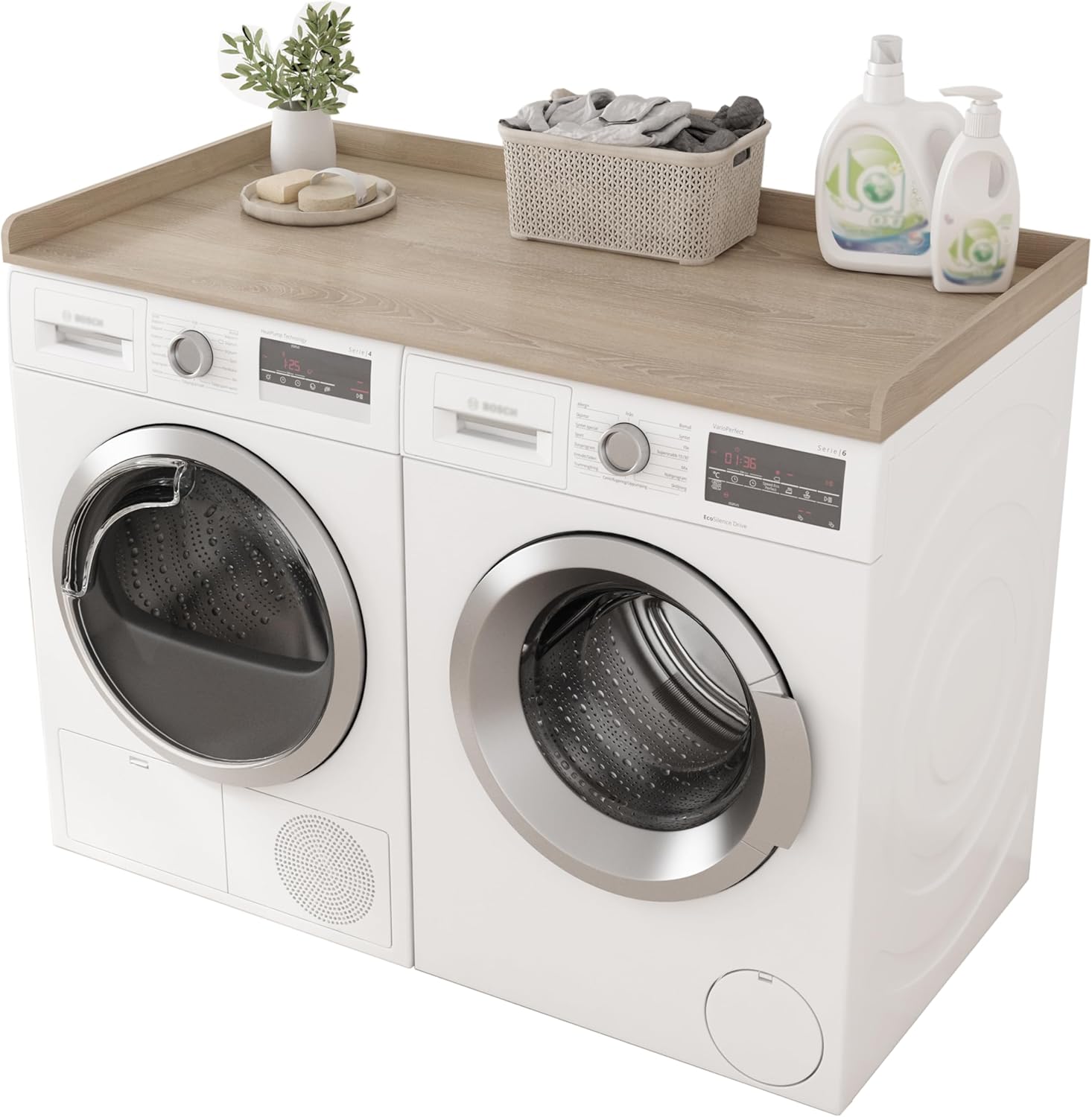 Piskyet Washer Dryer Countertop,Laundry Countertop with Edge Rails,27.5
