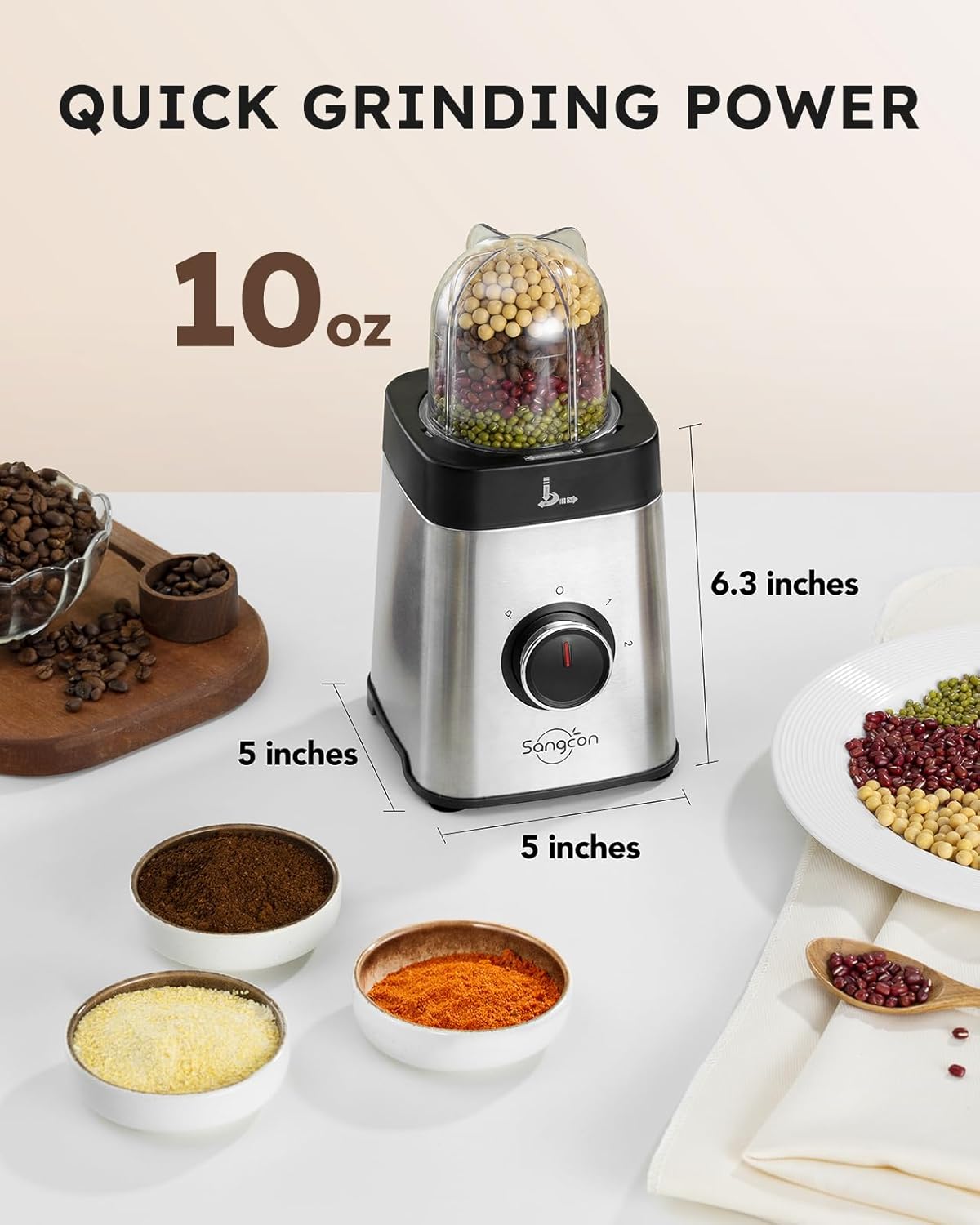 Sangcon Blenders for Kitchen - Smoothie Blender - Personal Blender for Shakes and Smoothies, Grinding & more, 40 oz Jar & 17oz Cup with To-Go Lid