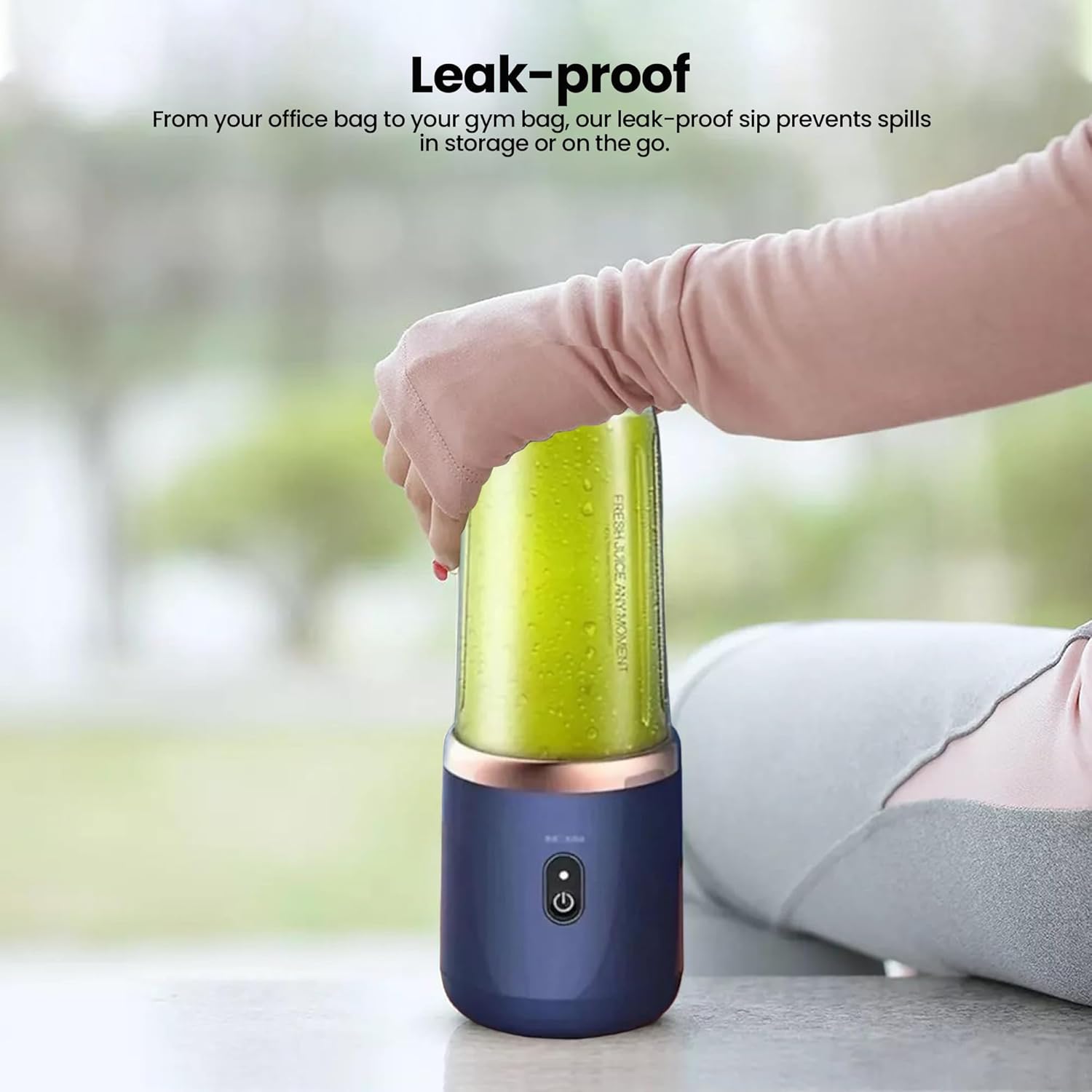 Regalosonline Mini Personal and Portable Hand Blender for Smoothies, Juices, Protein, Fruits, and Vegetables with 6 Blades + 2 Cups to go anywhere - USB Rechargeable!