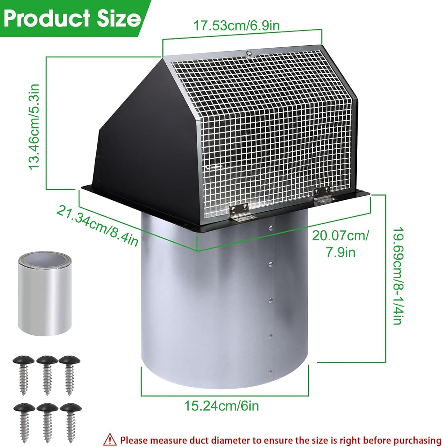 Outside Dryer Vent Covers for House - Dryer Exhaust Vent Cover | AC Parts Accessories for Laundry Range Bedroom Garage Foundation Kitchen Living Room Outside