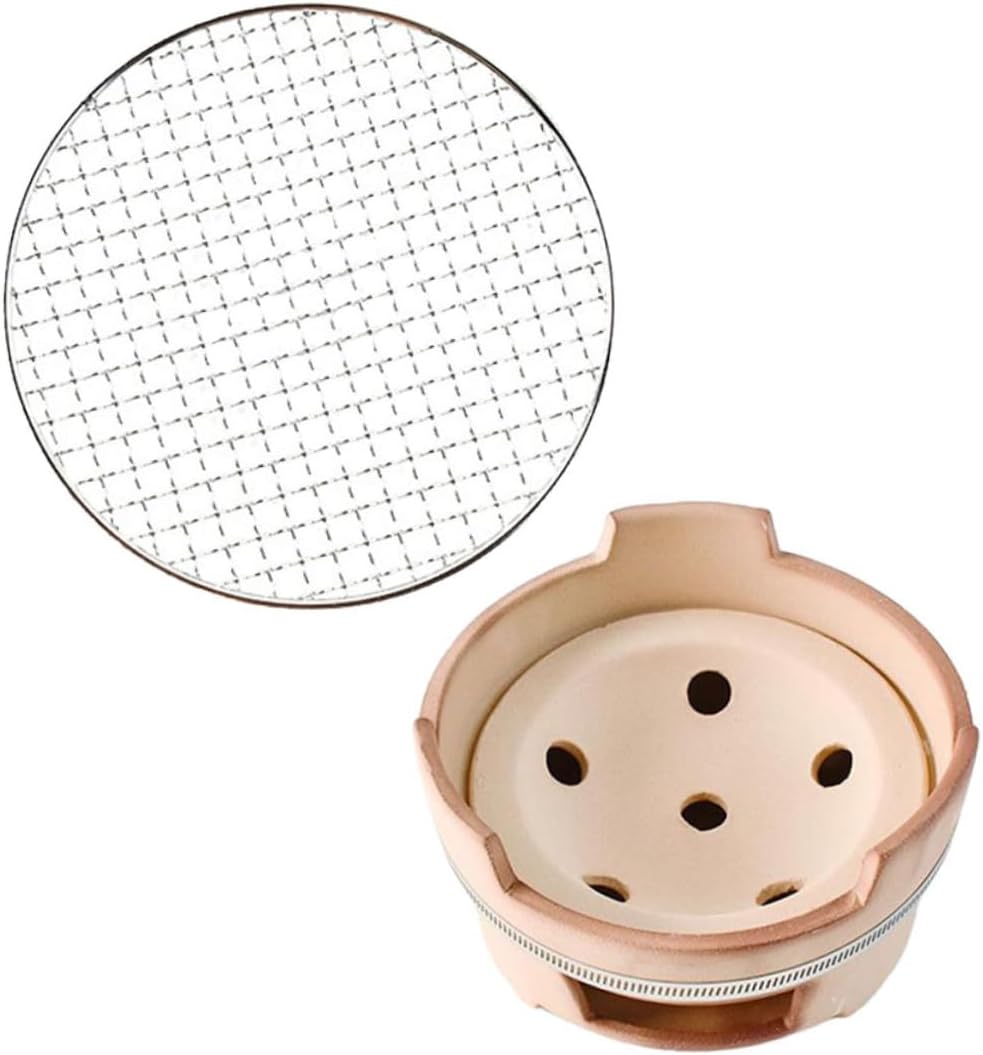 1set Charcoal Bbq Stove Bbq Net Portable Charcoal Grill for Outdoor and Indoor Use Compact for Camping and Picnics Includes for Optimal Cooking