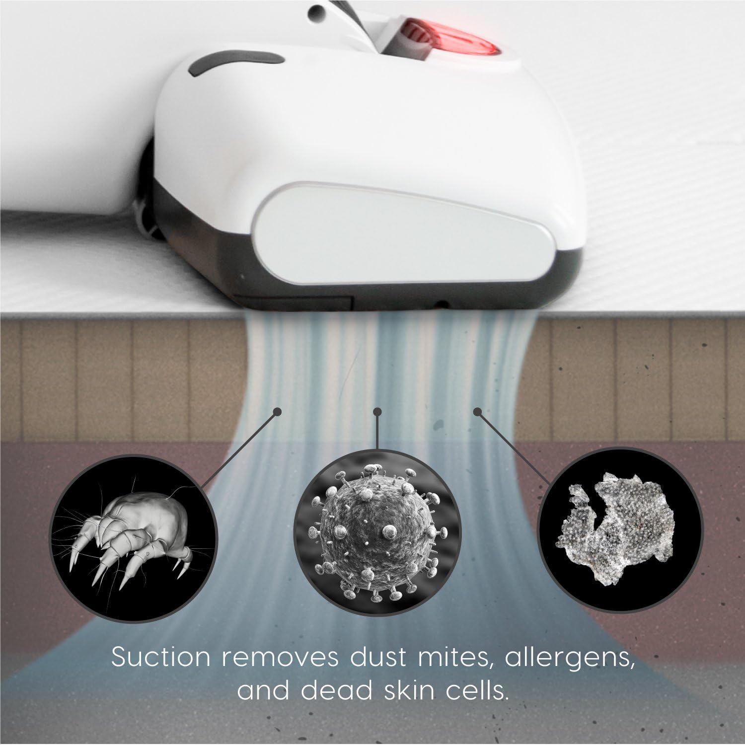 IRIS USA Cordless Mattress Vacuum Cleaner with Sensor Technology, 5 Power Levels, Washable Filter, Rechargeable Lithium-Ion Battery, Espresso