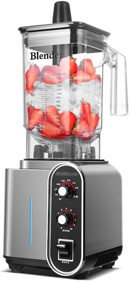 Commercial Smoothie Maker, Large Capacity 2200W High Power Blender Commercial Blender, High Speed 6 Blade Milkshake Maker