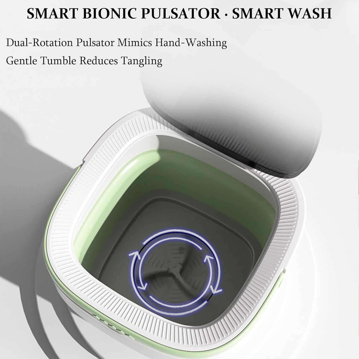 Portable Washing Machine, 16L Collapsible Mini Washer with UV-C Light & Spin Basket, 3 Cleaning Modes Small Foldable Laundry Machine for Clothes Underwear Socks Delicates Travel Camping Dorms (Green)