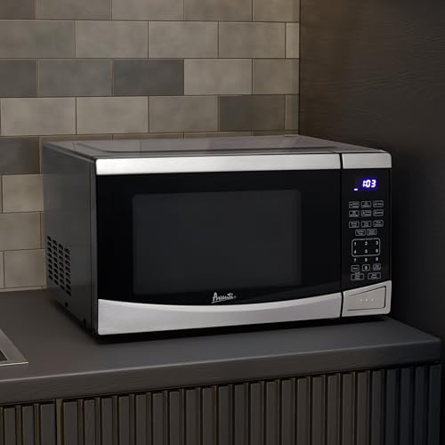 Avanti Microwave Oven 900-Watts Compact with 10 Power Levels and 6 Pre Cooking Settings, Speed Defrost, Electronic Control Panel and Glass Turntable, 0.9-Cu.Ft., Stainless Steel