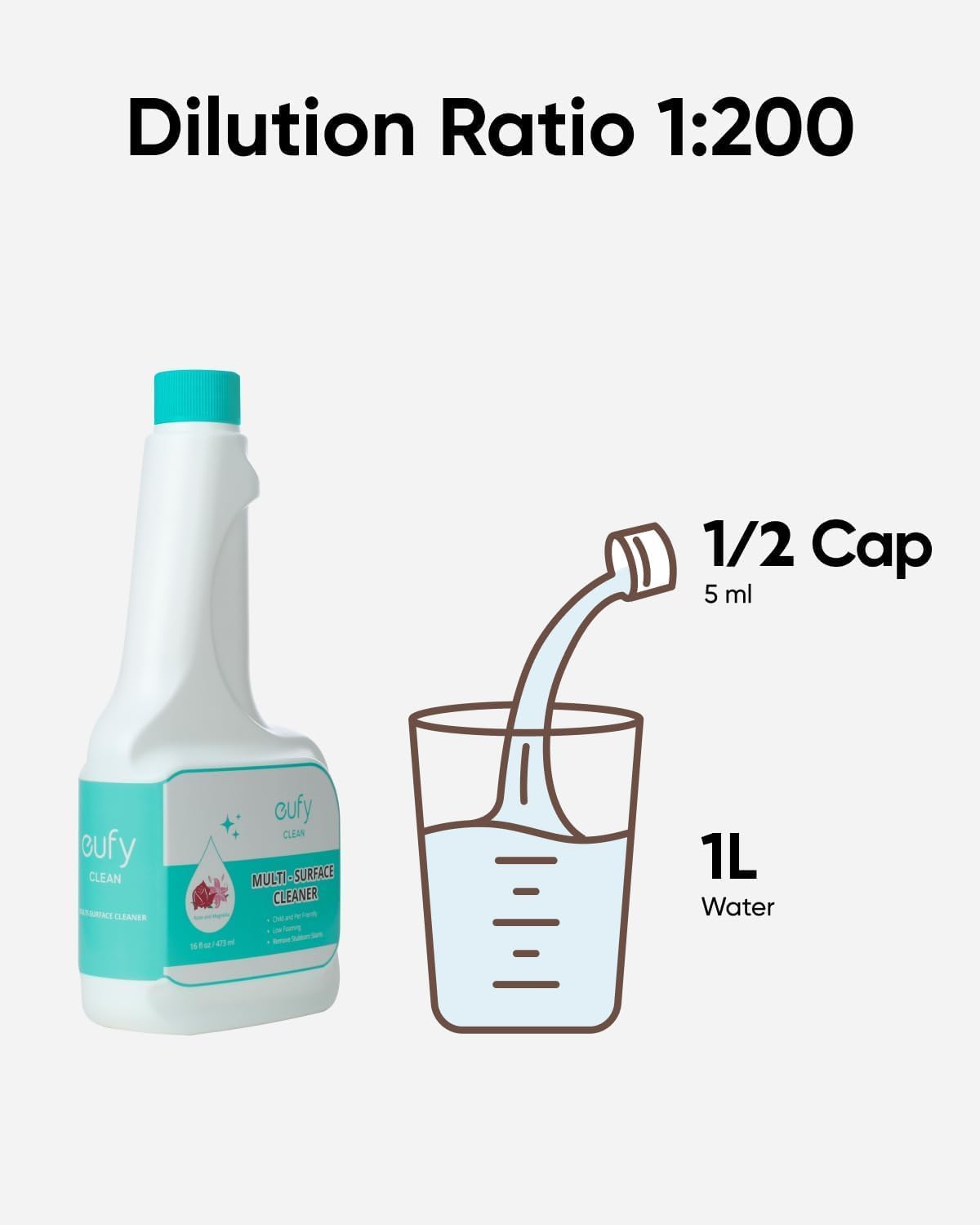 eufy X10 Pro Omni Robot Vacuum and Mop Combo, 8,000 Pa Suction, Dual Mops with 12 mm Auto-Lift and Carpet Detection + Official Floor Cleaning Solutions (2 Bottles)