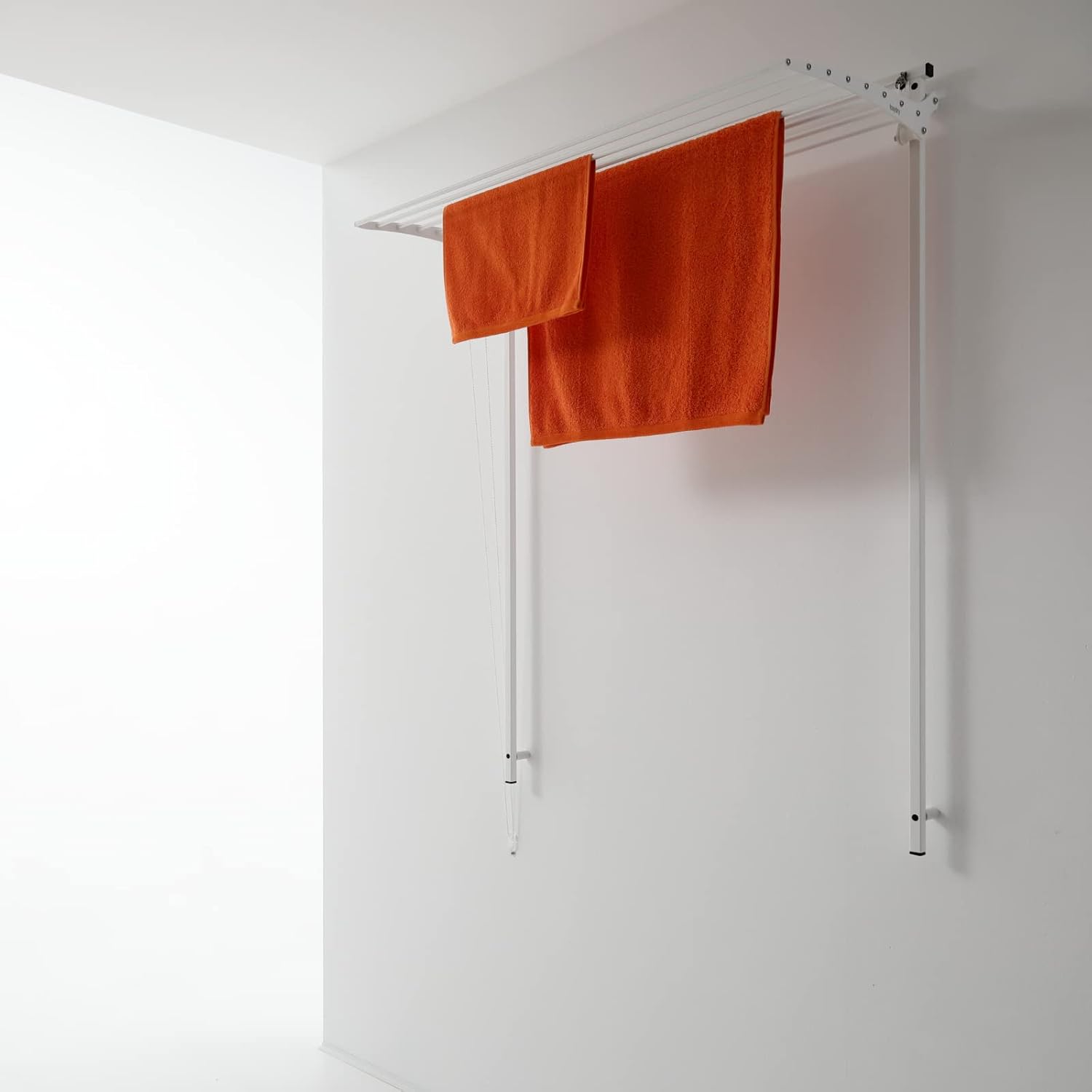 foxydry Wall Mounted Clothes Drying Rack, Pulley Clothes Airer Wall, Vertical Drop Down Laundry Drying Rack (88 cm / 34.56 in, White (Limited Edition))