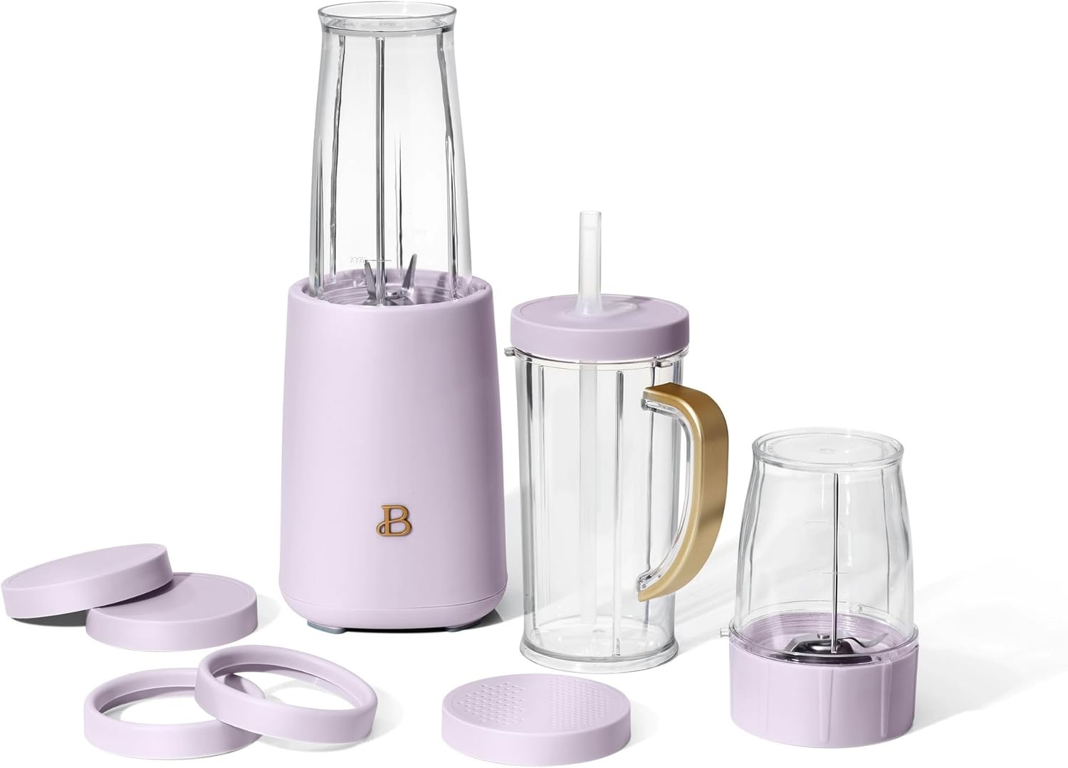 Beautiful 12-Piece Personal Blender Set, 240W Power, With Blend-and-Go Cups, Leak-Resistant Lids, Easy Clean, Compact Design, Ideal For Smoothies, Shakes & Meal Prep (Lavender)