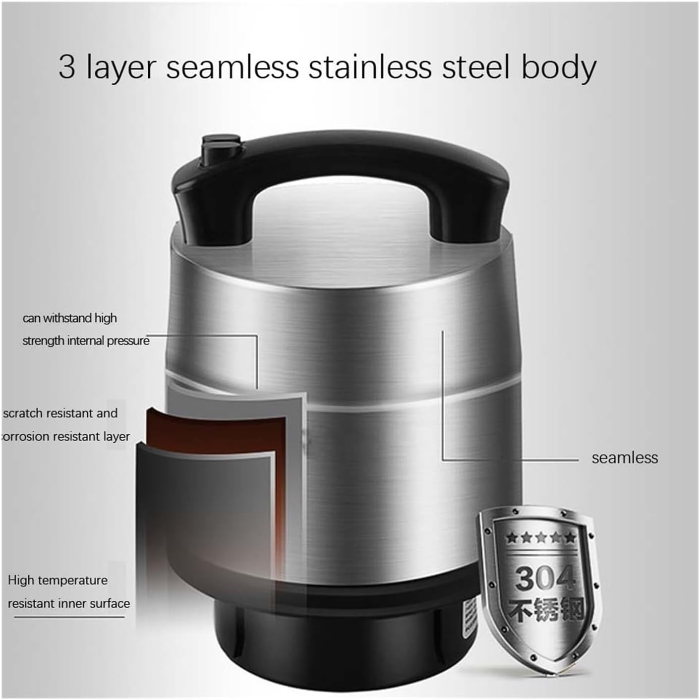 6L Stainless Steel Meat Grinder Blender Chopper Electric Mincing Machine Household Or Commercial Processor Garlic Crusher(US_220 V)