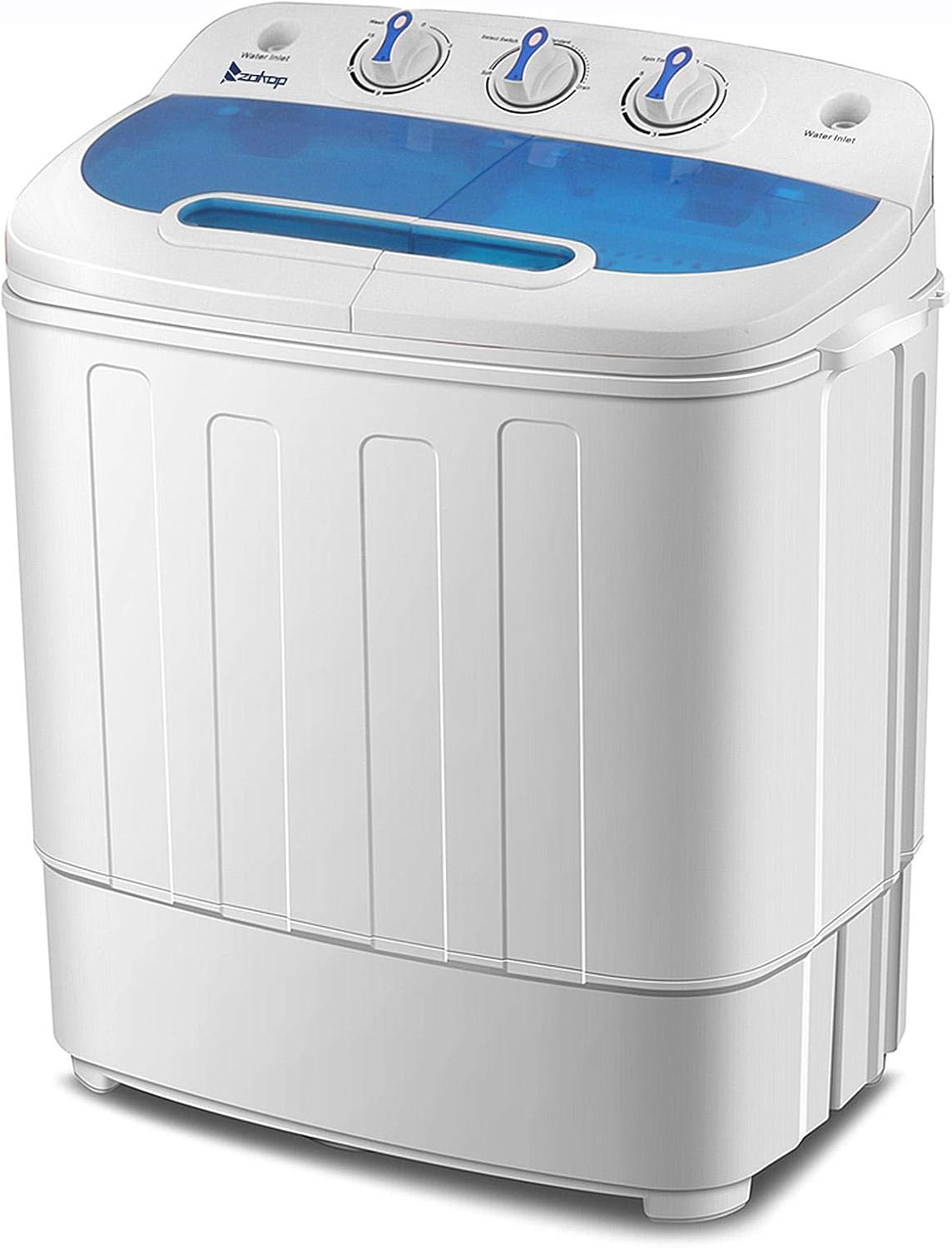 Portable Washing Machine, 13.4 lbs Compact Twin Tub Washer & Spin Dryer Combo for Apartment Dorm RV Camping Dorms College, Energy & Space Saving, Laundry Spin Cycle with Hose