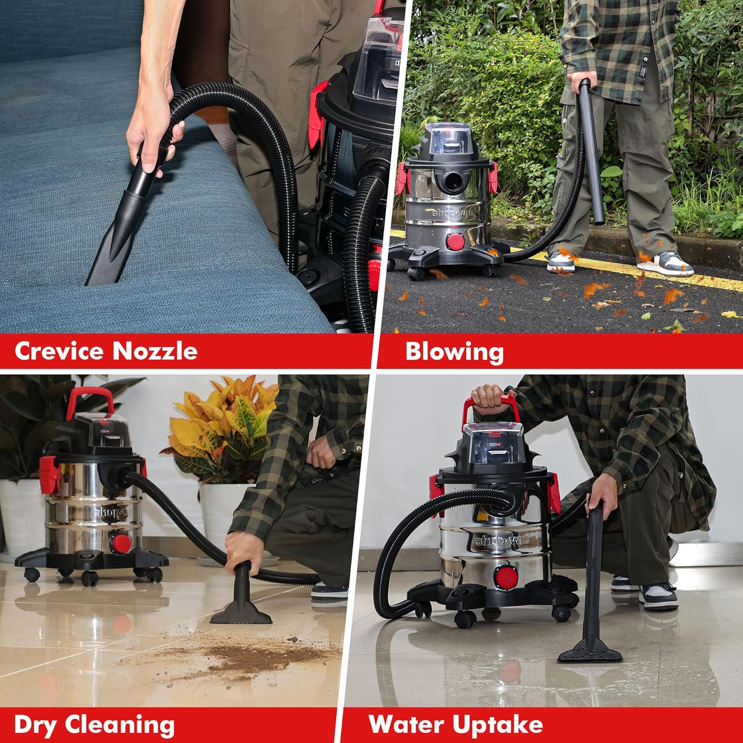 Shop-Vac 20V Wet/Dry Cordless Vacuum, 5 Gallon, 4.7 Peak HP, 10kPa Strong Suction & Blower, Portable Shop Vacuum, 4.0A Battery Powered Shop Vac for Car, Home and Garage