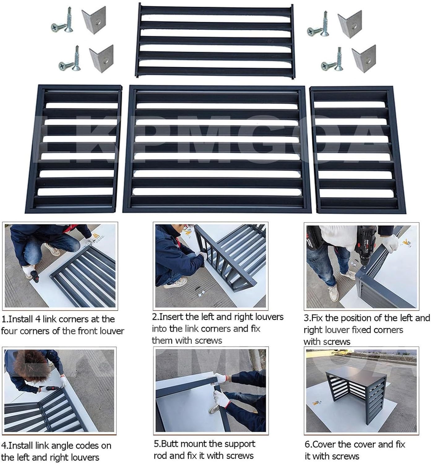 Air Conditioning Cover Aluminum, General Purpose Outdoor Air Conditioner Fence, Rainproof, Keep Away Branches and Leaves(Gray,110cm)