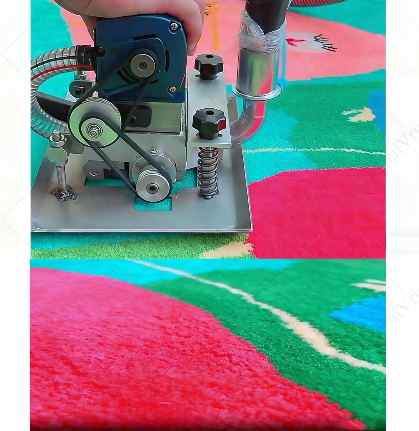 500w Handmade Rug Shearing Machine,Portable Flat Carpet Trimmer,3 Inch Rotating Blade,Adjustable Depth for Efficient Cleaning,for Carpet and Rug Tufting