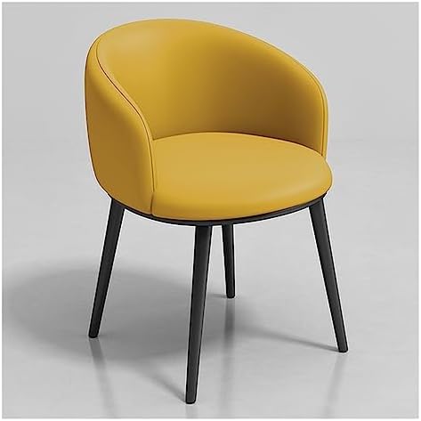 Accent Chairs Living Room Chairs Dining Chairs Faux Leather Armchair Tub Chairs with Comfortable Padded Seat and Metal Legs Dining Lounge Office Reception Furniture (Color : Yellow)