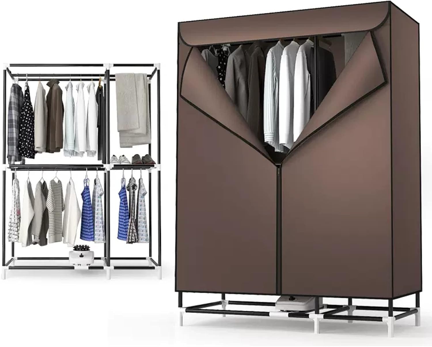 Portable Clothes Airer, Silent Electric Warm Air Dryer Clothes Drying Rack Machine, 850W Heated Clothes Dryer with Timing, 30kg Large Capacity Double Layer Dryer for Home Apartment Commercial The New