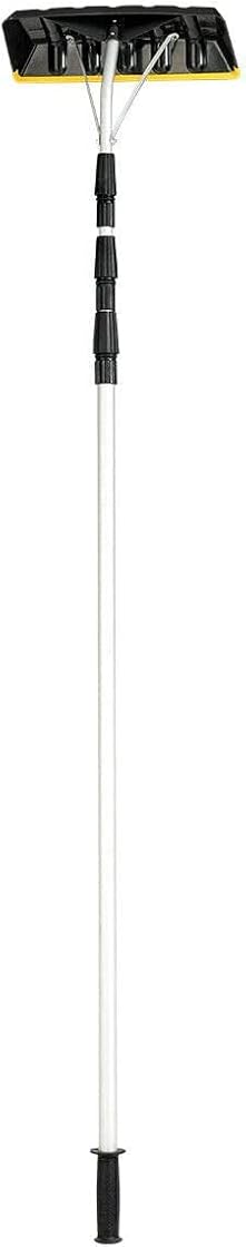 Snow Rake Special Lightweight Design Telescoping Snow Roof Rake Poly Blade Aluminum Tube Non-Slip Handle, Ideal for Removing Snow, Wet Leaves, and Debris from Roofs 21Feet