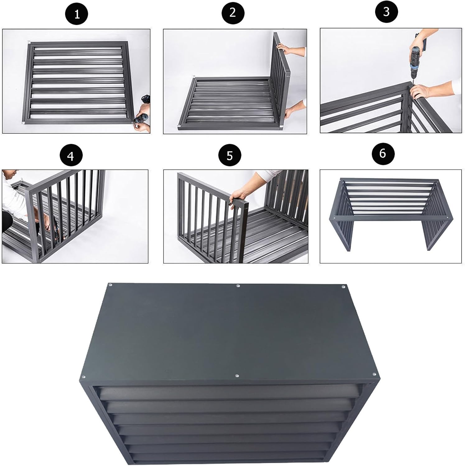 Outdoor Air Conditioning Cover, Aluminum Condenser Protective Cover, Grilles For AC And Heat Pumps, Mini Split Air Conditioner Cover For Outside Units, Freestanding Louvered Space Divider ( Color : Br