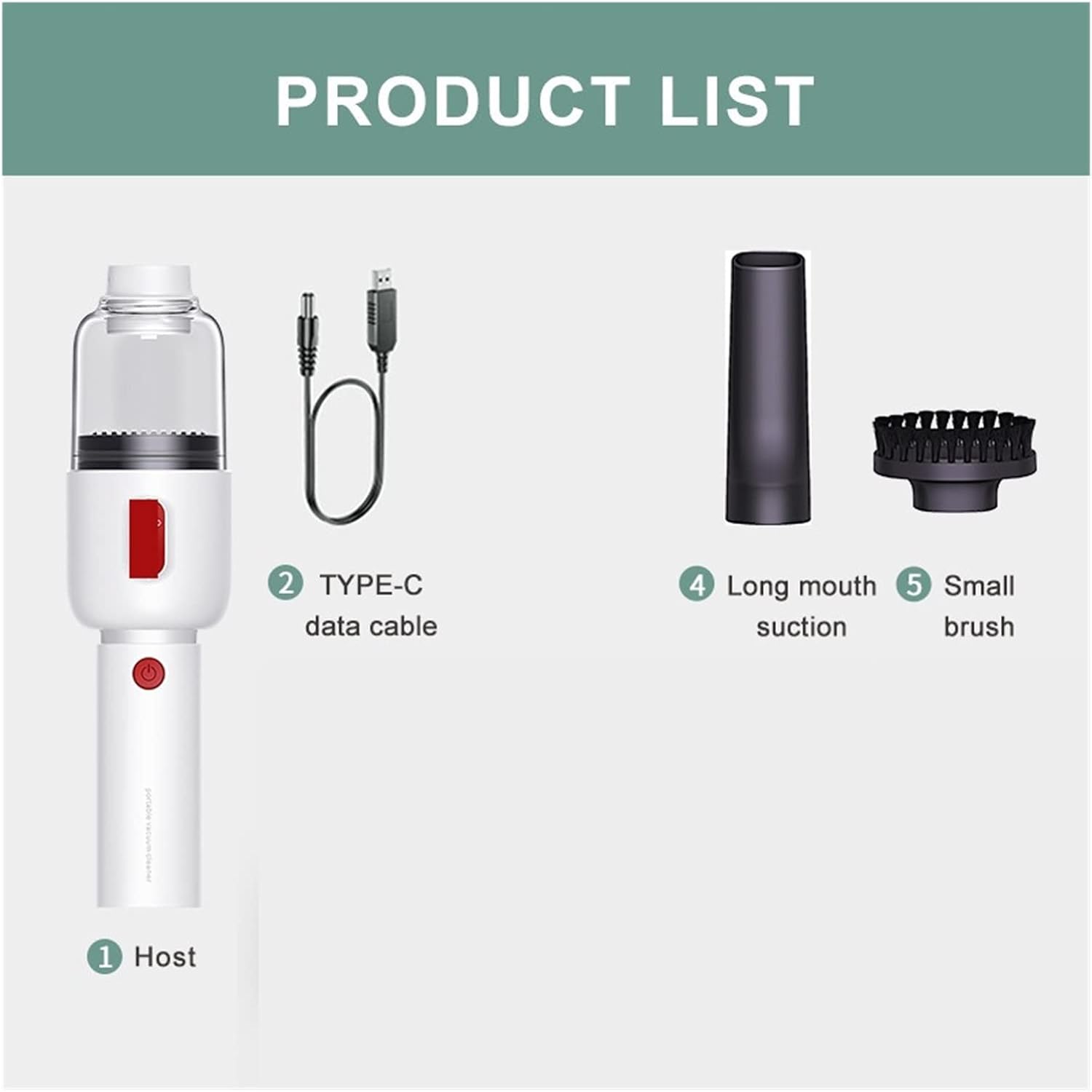 Vacuum Cleaner Car Wireless Charging Car Dry and Wet Mini Convenient Household Handheld (Color : White)