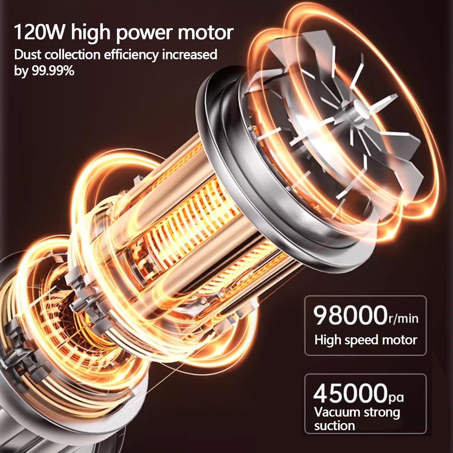 VELPEN Handheld Vacuum Cordless, 45Kpa Car Vacuum Cleaner High Power, 3-in-1 Mini Dust Buster Vac with Duster Crevice, HEPA Filter, Rechargeable USB, Max 70 Min Runtime