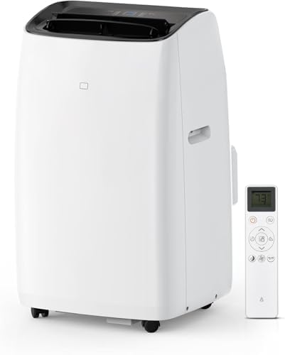 14000Btu Inverter Portable Air Conditioner, Dual Hose Portable Air Conditioner Cools & Heats up to 750 Sq Ft, Dehumidifier & Fan with Sleep Mode 42dB, 4-1 Standing AC Unit, Window Kit