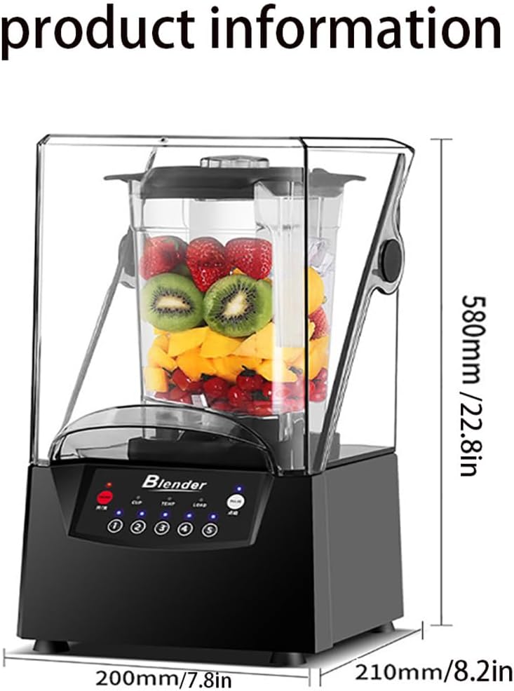 Blender Smoothie Maker with Sound Enclosure, 2L Electric Stand Mixer, Silent Broken Wall Cooking Machine, 17000rpm Blade, Ice Crusher, for Smoothie, Fruits