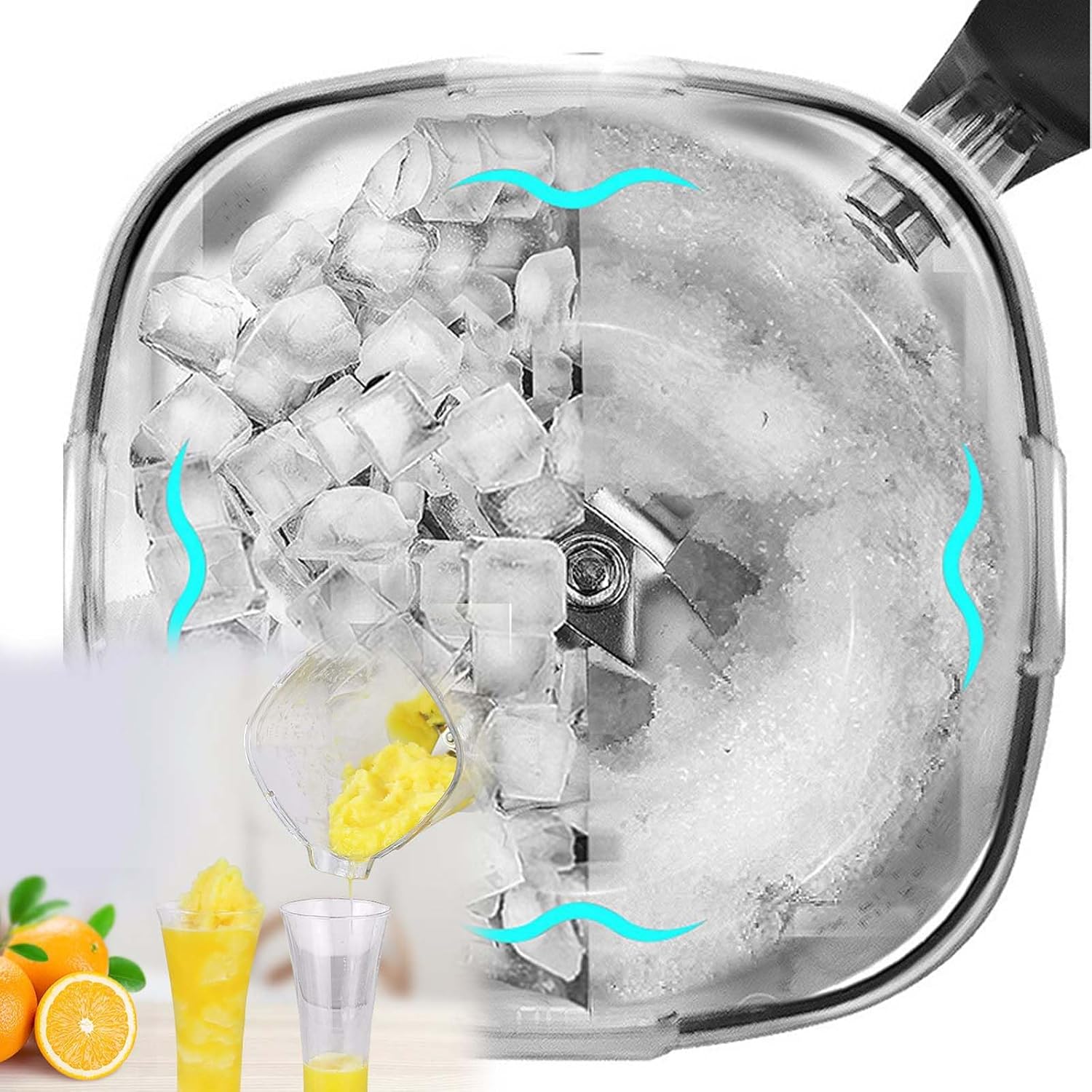 Commercial Professional Blender, Juice Smoothie Machine, W/Shielded Silent Housing, 2200W Electric Food Processor, Black