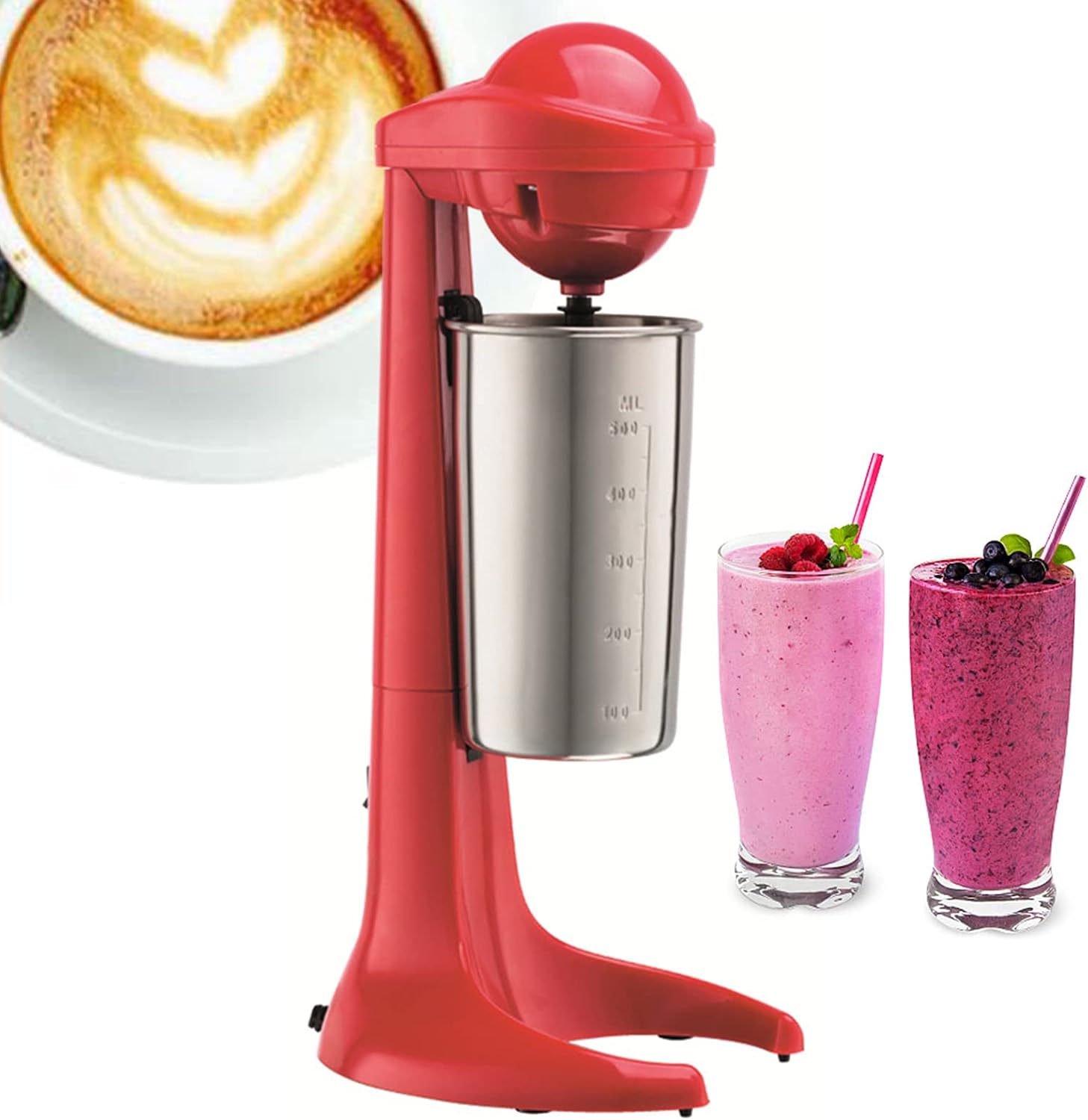 Milkshake Maker & Milk Frother for Restaurant, Adjustable Speed Electric Milkshake Maker and Drink Mixer, 16.91oz Capacity, Commercial Single Heads Drink Mixer Blender Machine, 110V