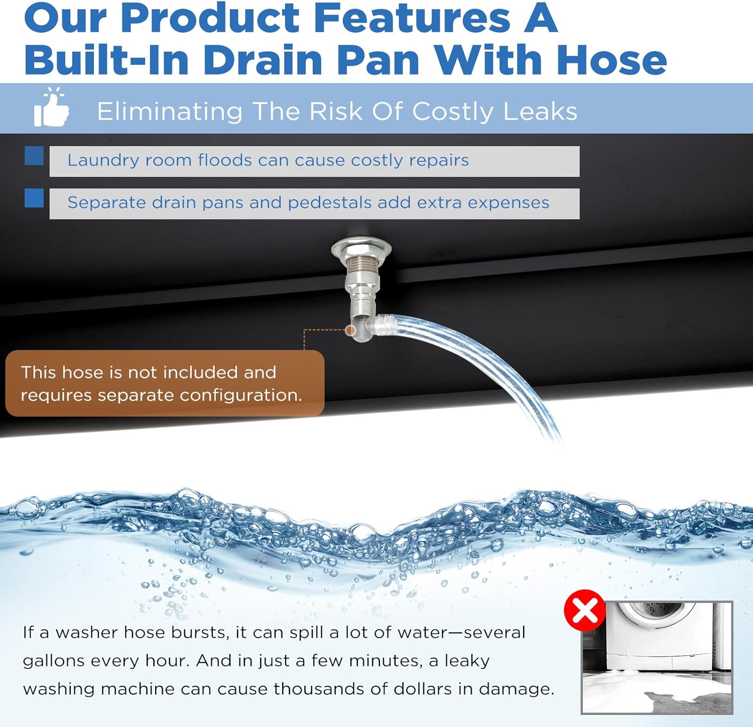 2 Pack Laundry Pedestal, 700 LBS Capacity Washer Dryer Pedestal, Heavy Duty Shock-Proof Washer Stand, Laundry Dryer Stand with Pull-Out Shelf Hidden Storage Drainage (Dark)