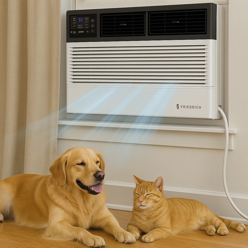 Friedrich 8,000 BTU Smart Window Air Conditioner with WiFi, Quiet & Energy Efficient AC for Rooms up to 350 Sq. Ft. – Bundle with UAX Surge Protector & 1-Year CPS Warranty