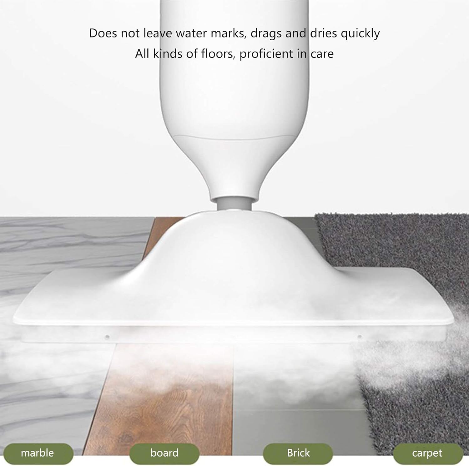 Cordless Electric Mop Multifunctional Steam Mop Electric Mop Scrubbing Mop High Temperature Cleaner Including 2 Replaceable Microfiber Pads White