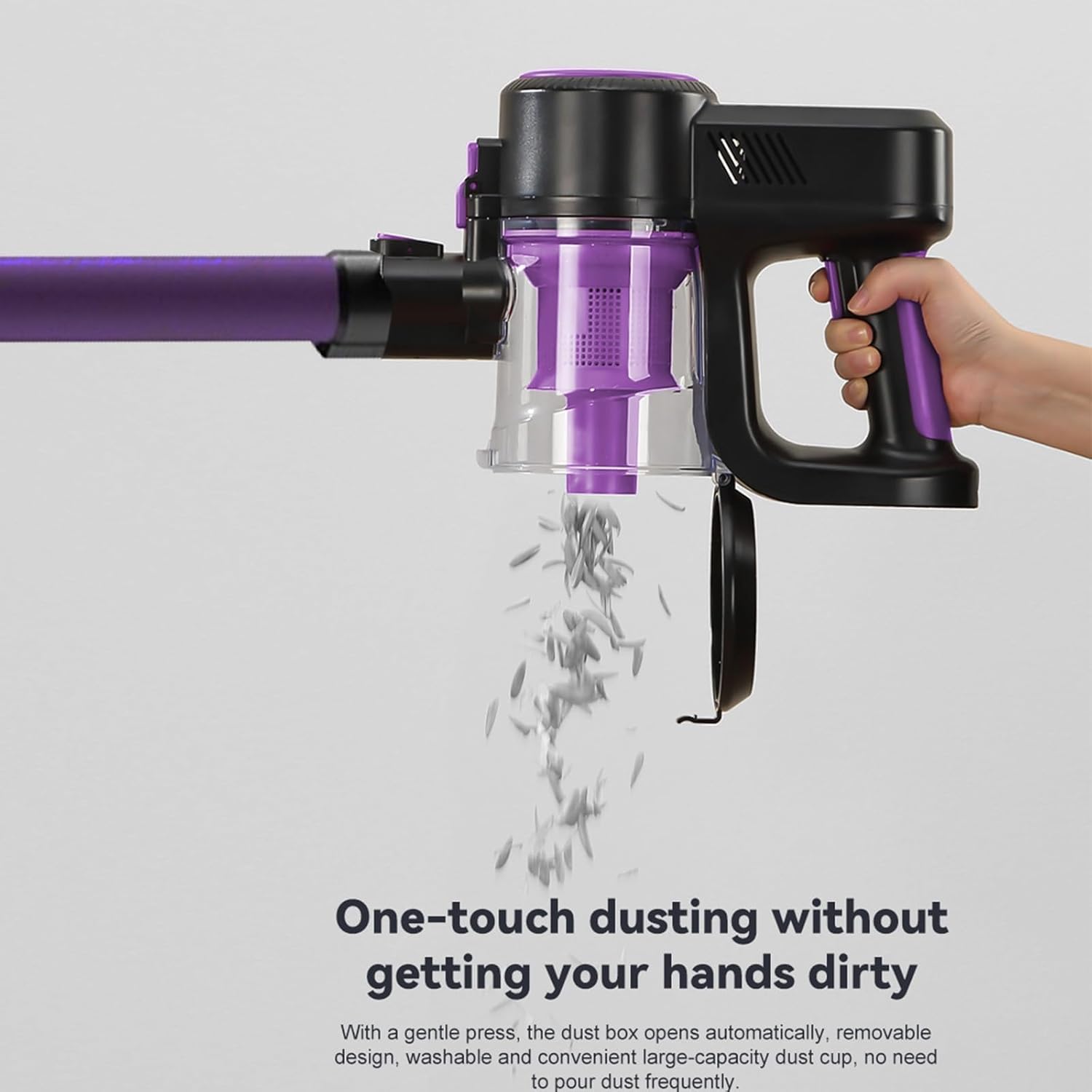 Cordless Vacuum Cleaner, 28Kpa Suction Stick Vacuum, 40 Mins Runtime, 2 Modes for Hardwood Floor & Carpet, LED Flexi-Head, HEPA Filtration, Lightweight for Pet Hair, Upstairs, Car Cleaning