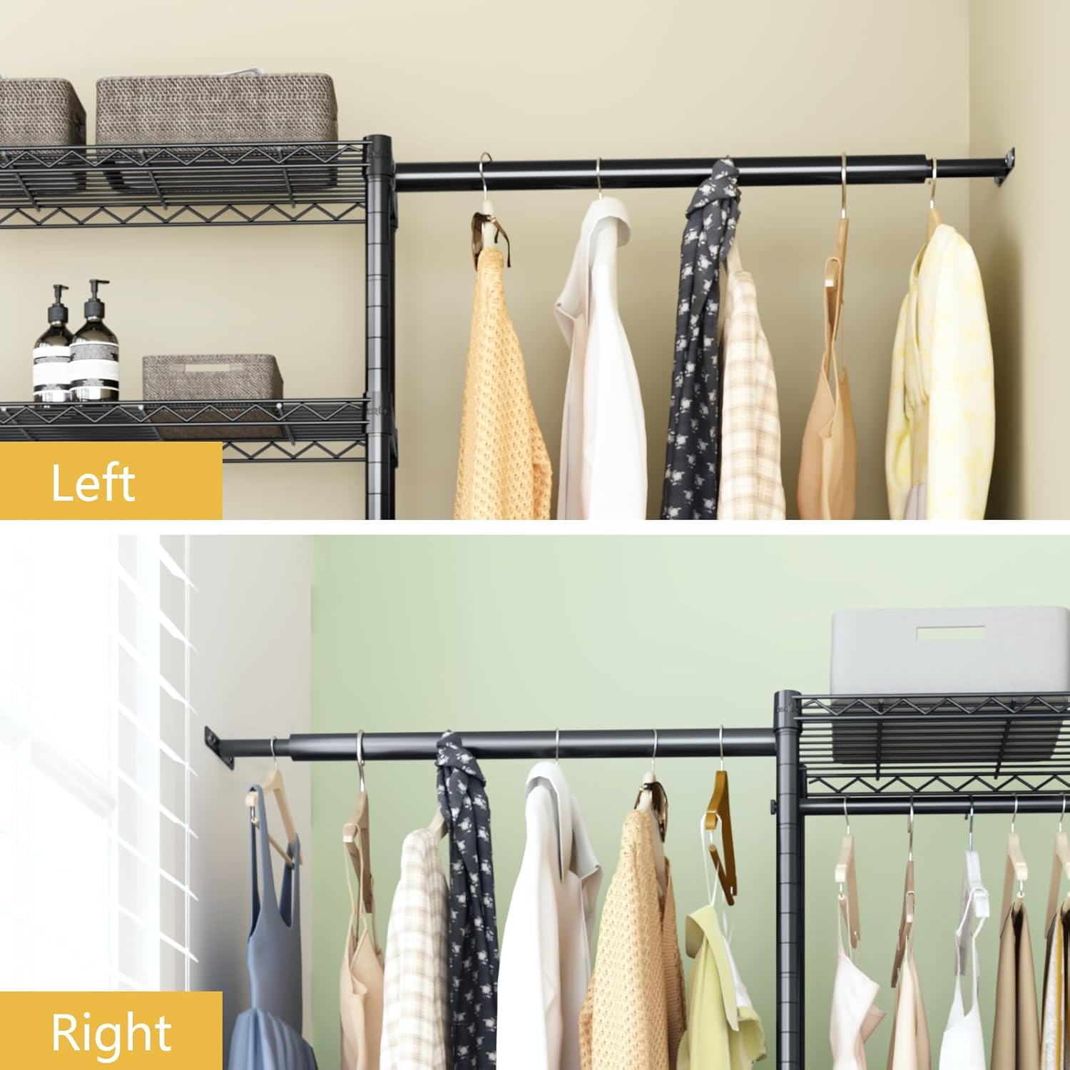 Over Washer and Dryer Shelves,3 Tier Adjustable Wire Shelving Laundry Room Storage Organization Clothes Drying Rack with Mounted on the Wall Expandable Hanger Rods&Hook,55