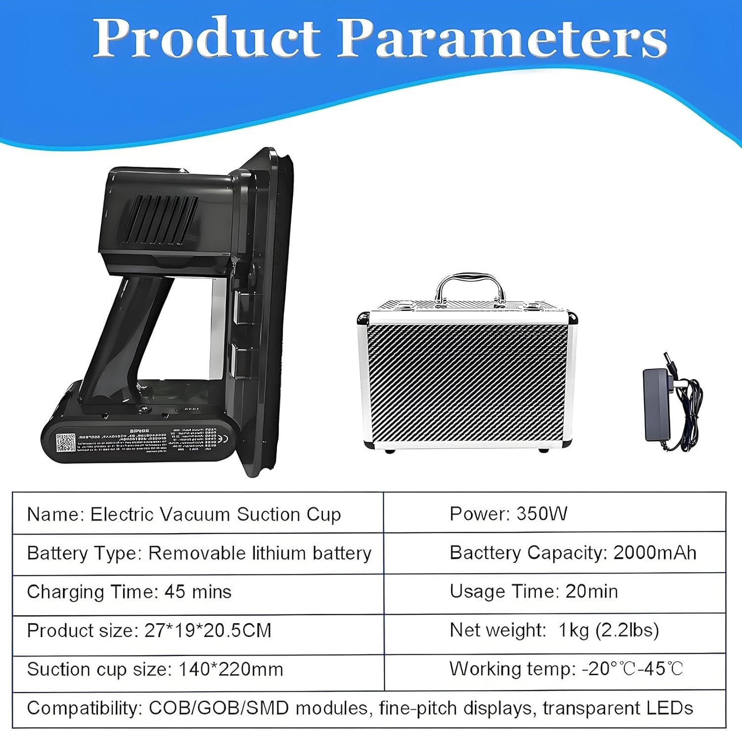 Upgraded Led Display Moving Tools, 66 Lbs Load Capacity Vacuum Grip Sucker for Front Panel Maintenance of LED Displays, Led Screen Suction Cup with Aviation Box