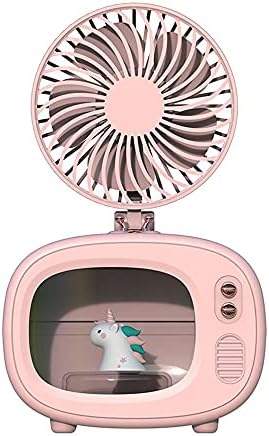 Cooling Fans Personal Air Cooler, 4000 mAh Cordless Portable Air Conditioner with 3 Speed Modes, Rechargeable Mini Air Conditioner Fan with 7 Colors Night Light for Desktop, Office, Room (Green)