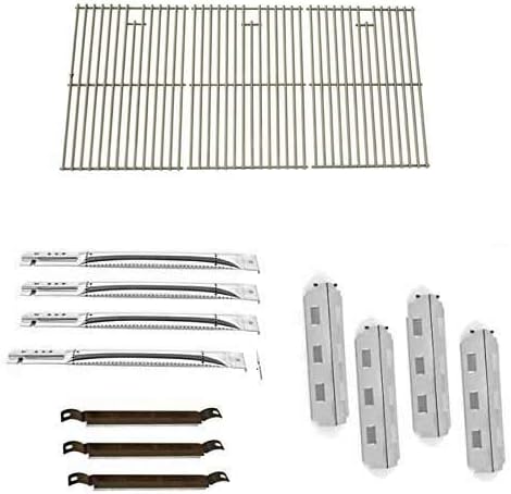 Repair Kit for Charbroil 463460708, 463420507, 463420509, 463460710 BBQ Gas Grill Includes 4 Stainless Steel Burner, 4 Stainless Heat Plates, 3 Crossover Tubes and Stainless Steel Grates