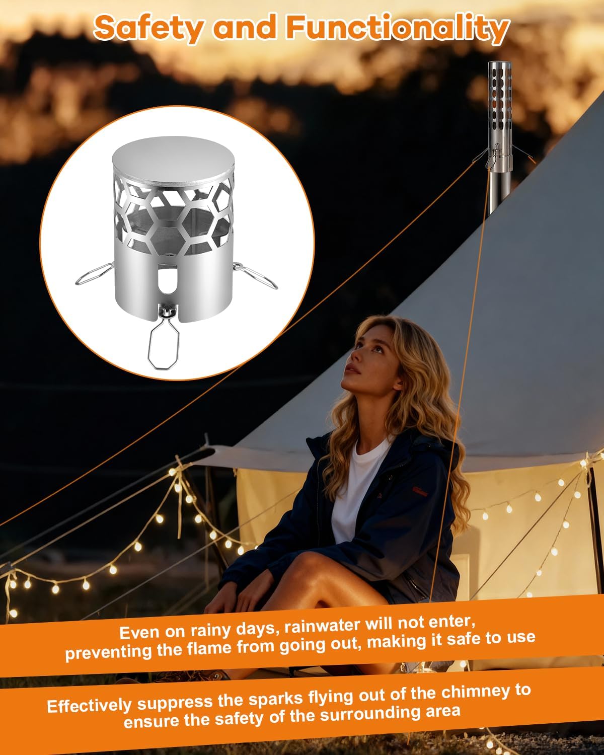 Camping Wood Stove，Wood Burning Tent Stove，Portable Hot Tent Stove for Camping, Hunting, Ice Fishing，Cooking，Shelter (Black)