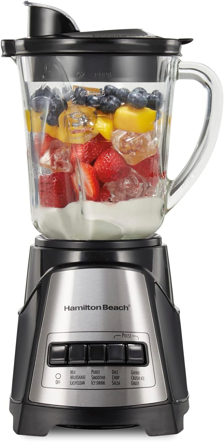 Hamilton Beach Power Elite Wave Action blender-for Shakes & Smoothies & Programmable Slow Cooker with Flexible Easy Programming, 5 Cooking Times, Dishwasher-Safe Crock, Lid, 4 Quart, Silver