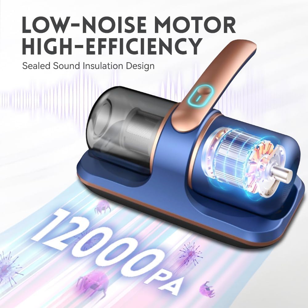 Pure Sleepy Pro Bed Vacuum Dust Mites, 2025 Upgrade 12000pa Pure Sleepy Pro Bed Vacuum, Mattress Cleaner Machine Deep Cleaner with Uv-C Light, 8,000 Vibrations Per Minute (Red)