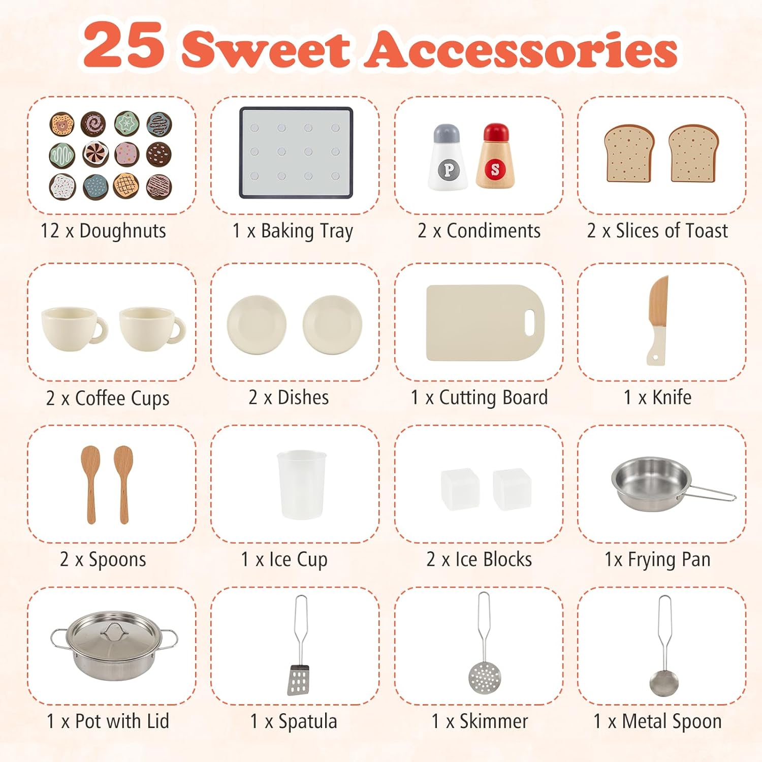 Costzon Kids Kitchen Playset, Toddler Wooden Pretend Playset w/Real Lights & Sounds, Faucet, Microwave Oven, Coffee Machine, Toaster & Ice Dispenser, Little Chef Play Kitchen for Kids Aged 3+ (White)