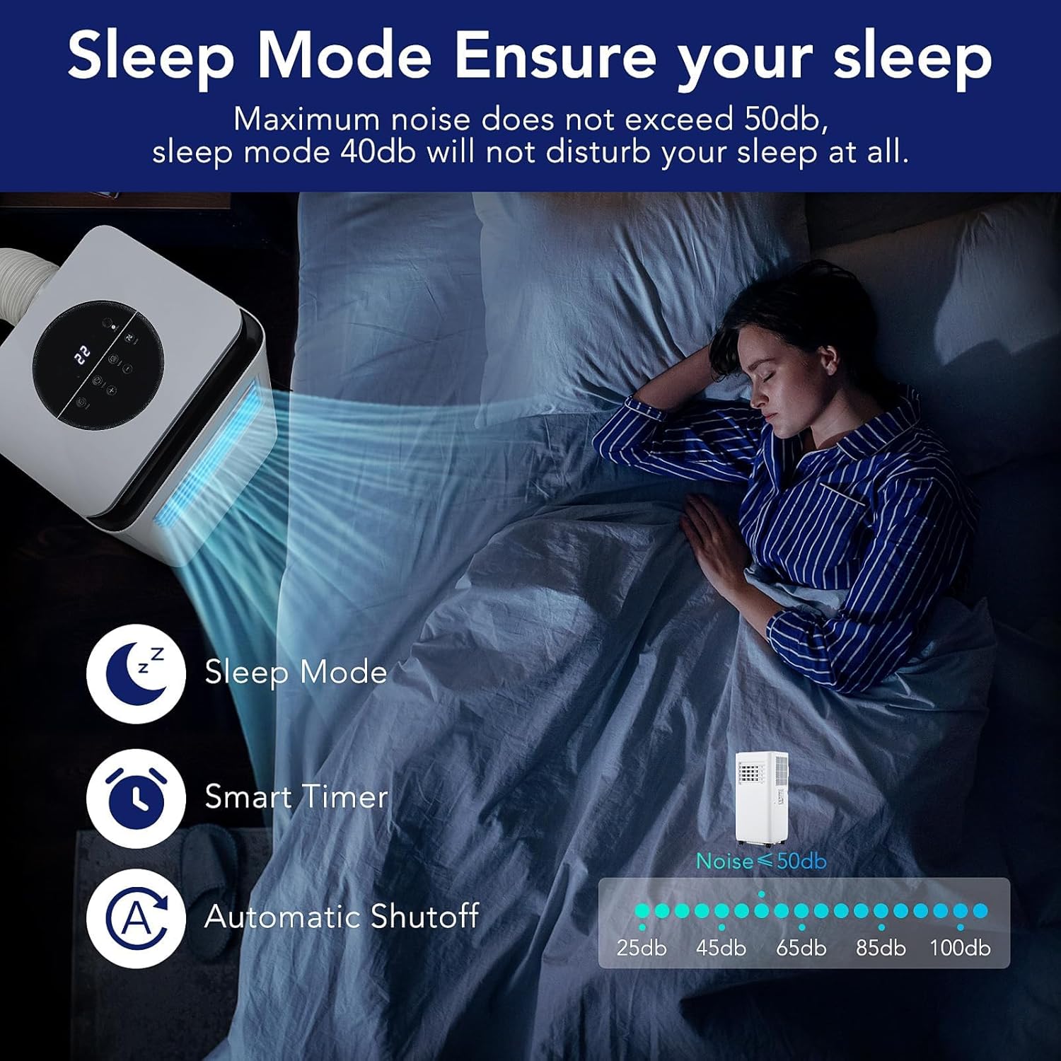 10,000 BTU Portable Air Conditioner with Remote, 3-in-1 Floor Standing AC Unit w/Dehumidifier, Fan, Cools Rooms Up to 450 Sq.Ft, Sleep Mode, 24H Timer, Auto Swing, Easy Installation