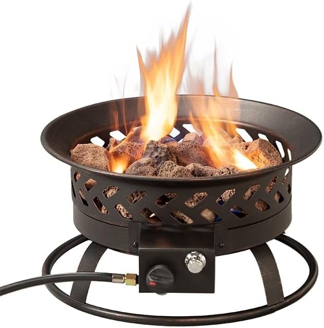 Portable Outdoor Propane Fire Pit - 58,000 BTUs of Power | Lightweight Design | Perfect for Outdoor Patio Use (18.5