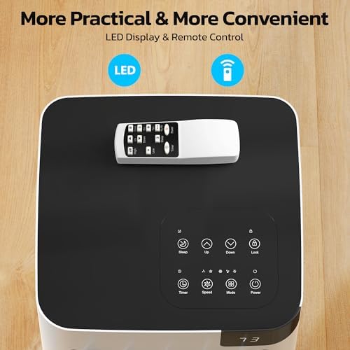 ZAFRO Portable Air Conditioners, 8,000 BTU Portable AC Unit with Cool, Fan & Dry Modes/Fast Cooling/Energy Efficient/Remote Control/24Hrs Timer for Bedroom/Apartments/Indoor Rooms, White