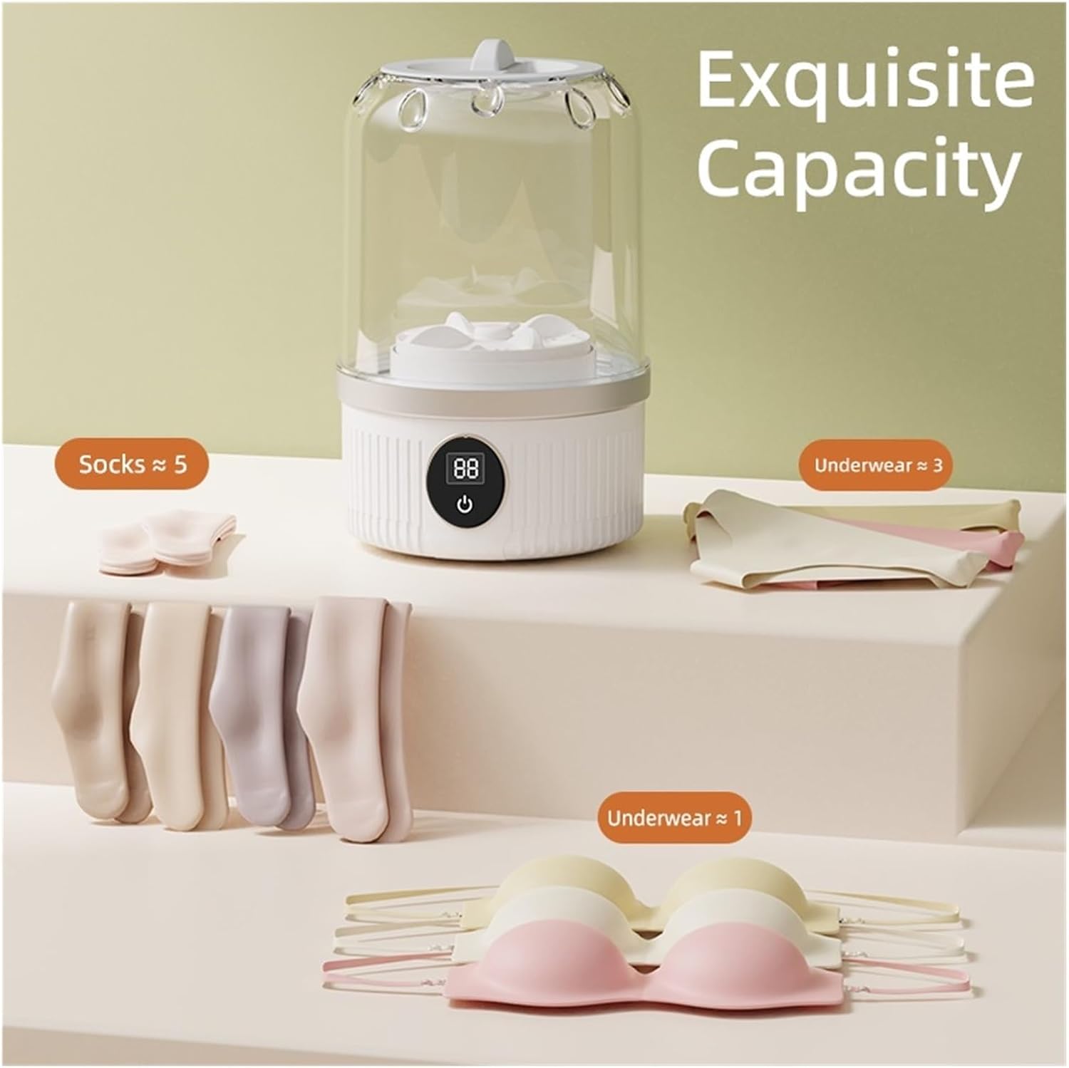 Portable Washer, Wireless Washing Machine Portable Underwear Cleaner Socks Washing Machine Dehydratable Laundry Bucket,for Apartments, Homes, and Dorms